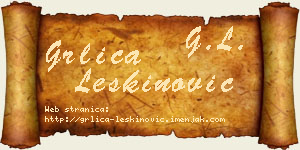 Grlica Leškinović vizit kartica